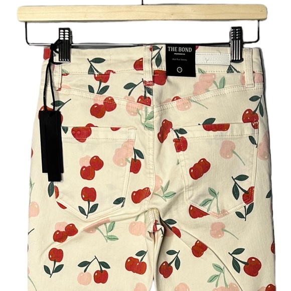 Blank NYC & Free People Natural Cherry Print Skinny Pants NWT - Picture 5 of 6